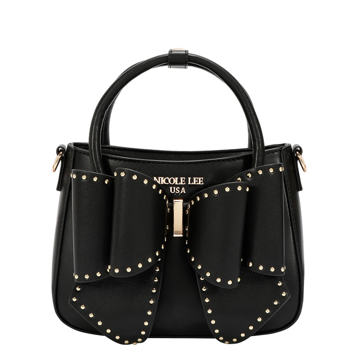 STUDDED BOW HANDBAG