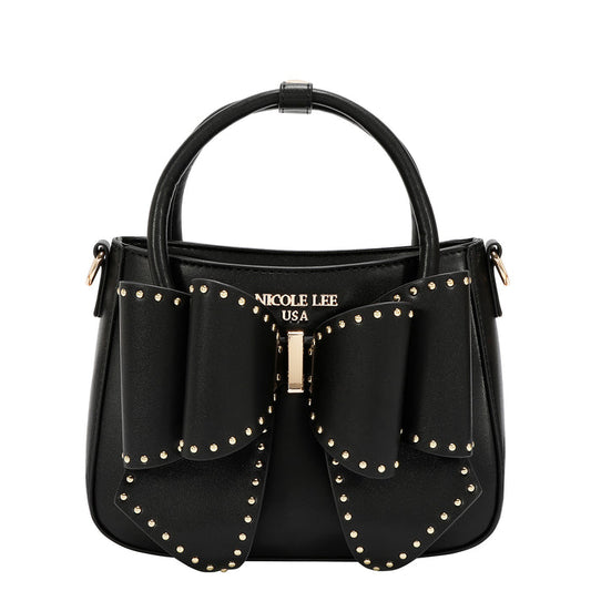 STUDDED BOW HANDBAG