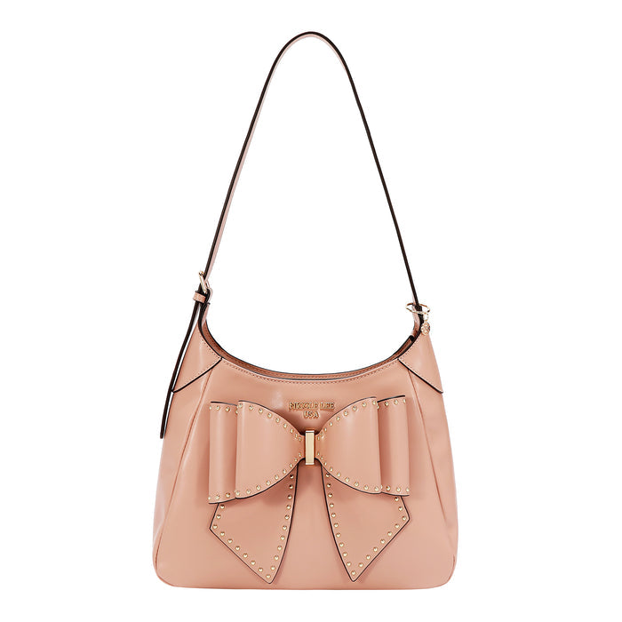 STUDDED BOW SHOULDER BAG