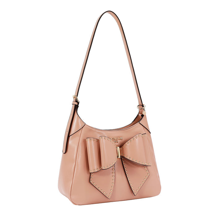 STUDDED BOW SHOULDER BAG
