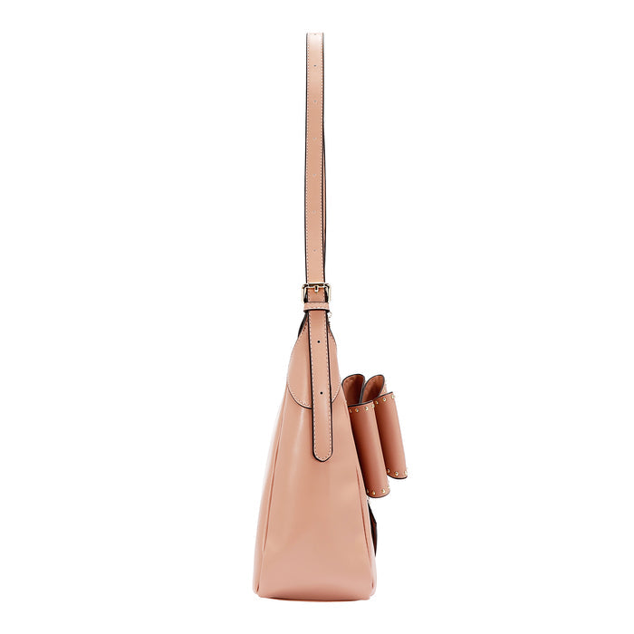 STUDDED BOW SHOULDER BAG