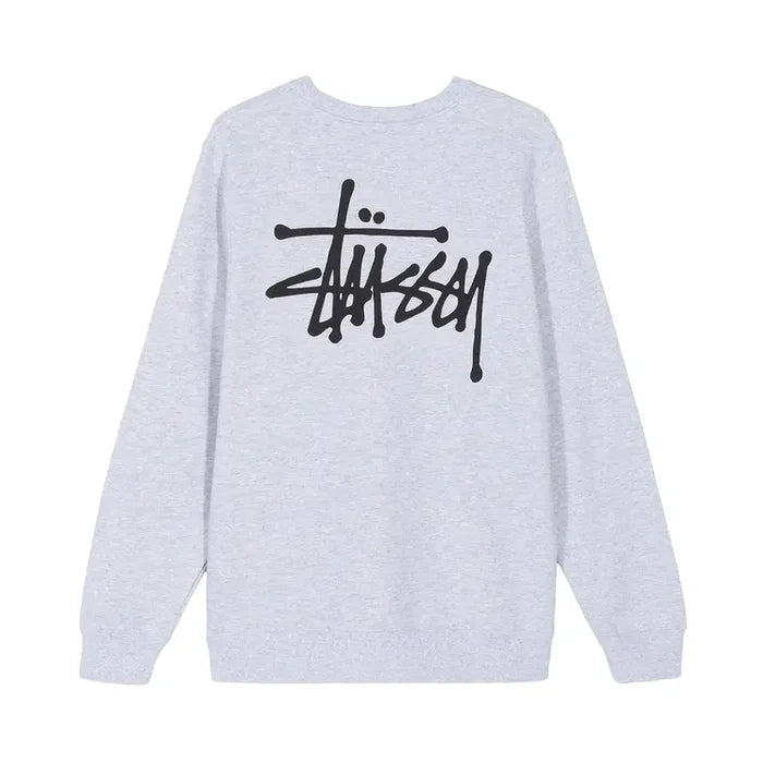 Stussy Basic Logo Crewneck Ash Heather