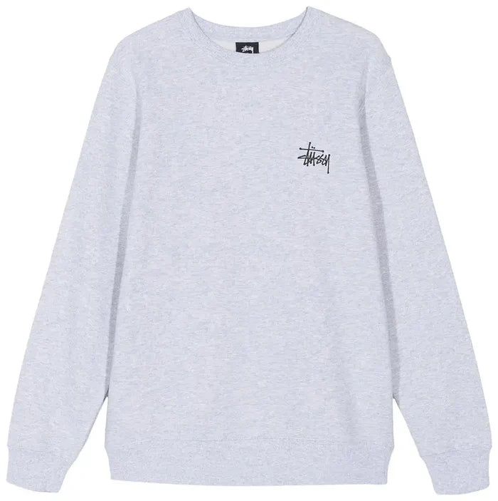 Stussy Basic Logo Crewneck Ash Heather