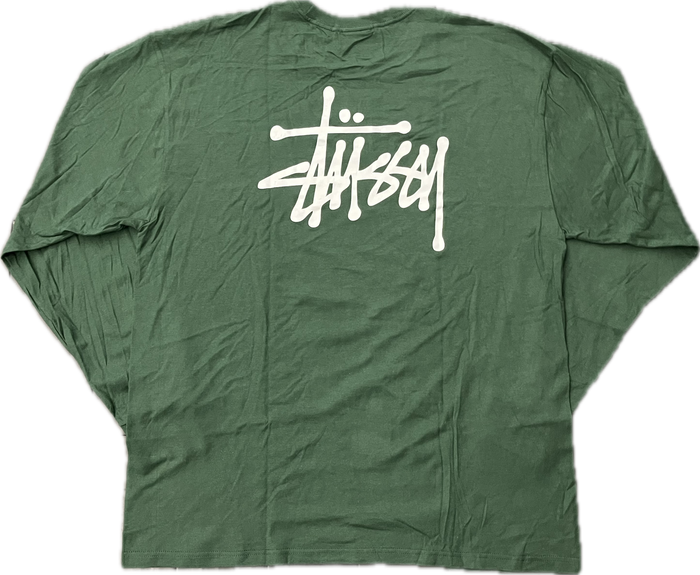 Stussy Basic Logo L/S Tee (Forest Green)