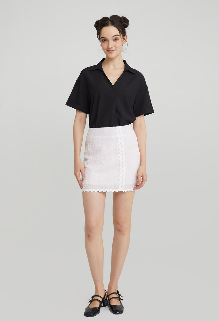 Sugarplum Scallop Mini Skirt
