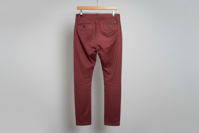Superdry Mens Slim Fit Chinos in Smoke Paprika UK SIZE 30W X 32L USED VGC