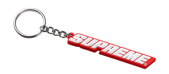 Supreme Bevel Logo Keychain Red