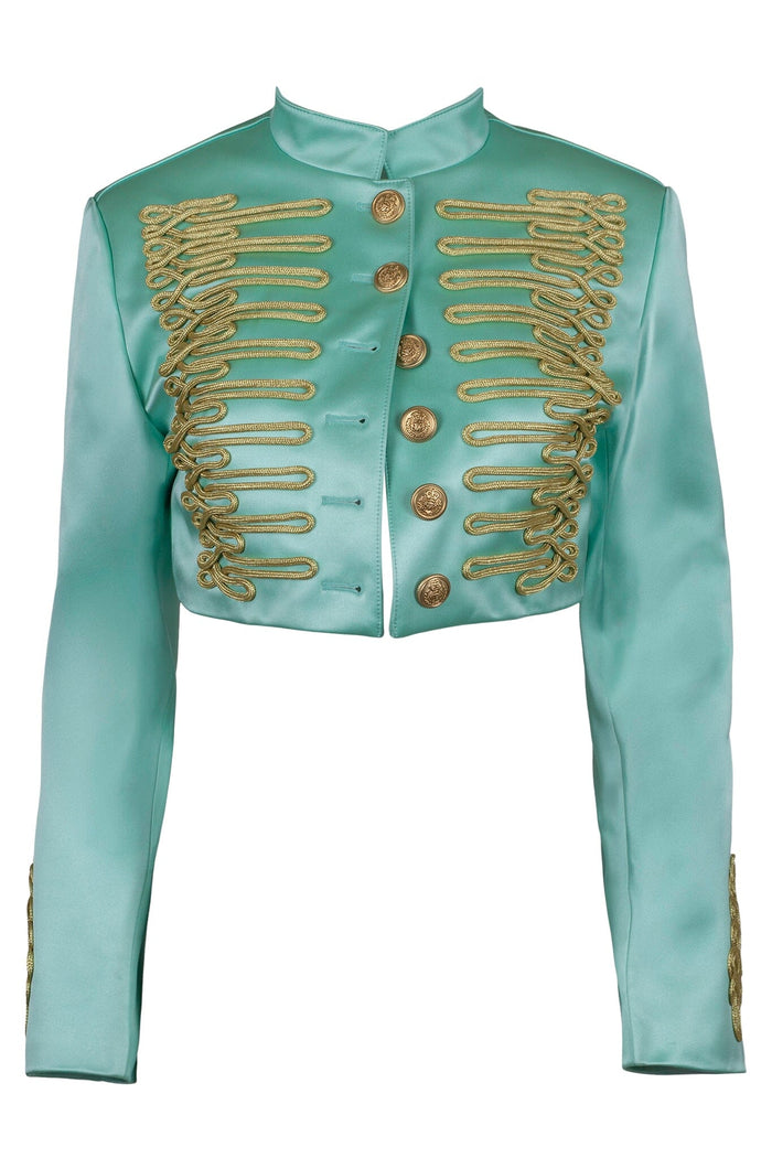 SURRENDER Jacket Teal Satin