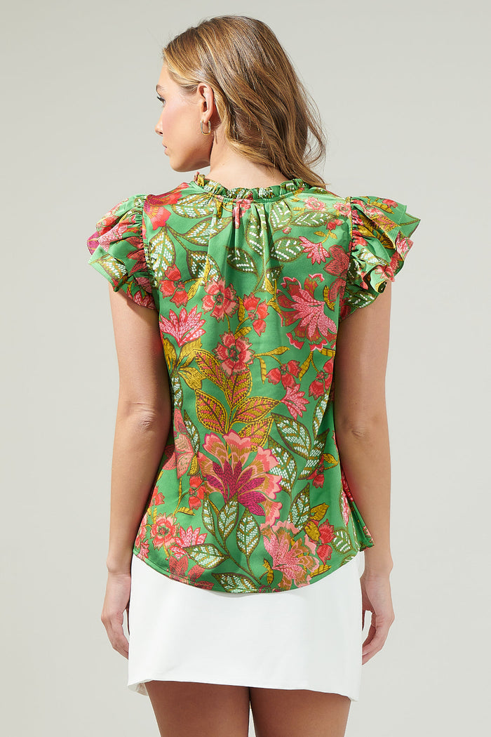Susy Paradise Bellissima Ruffle Sleeve Top
