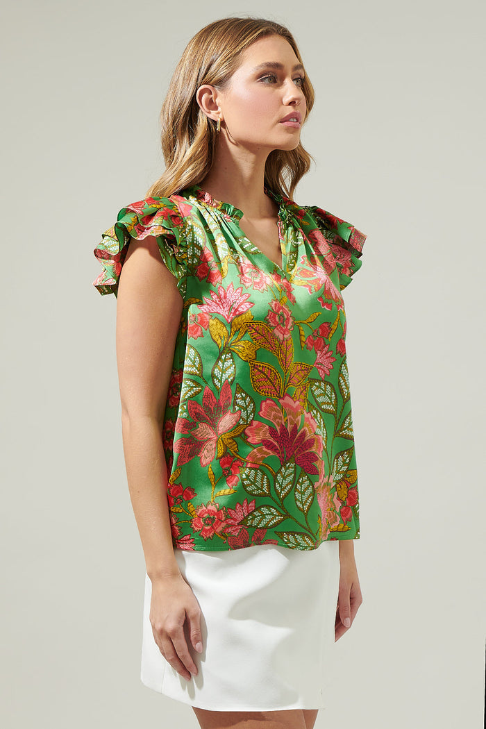 Susy Paradise Bellissima Ruffle Sleeve Top