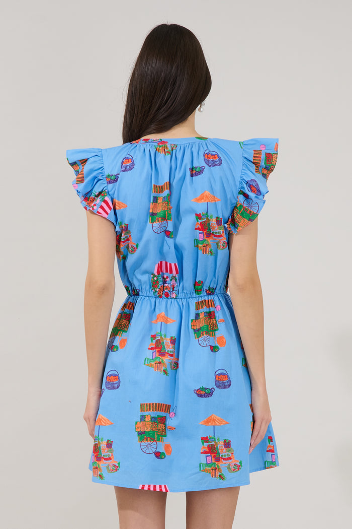 Sutton Drawstring Mini Dress Flower Mart