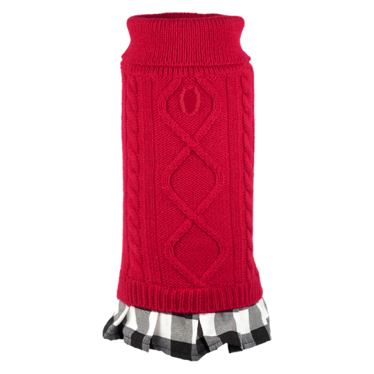 Sweater Dress | Red Plaid