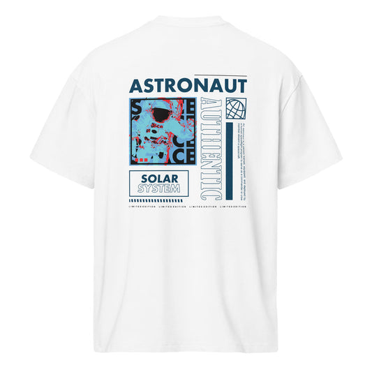 T-shirt boxy Astronaut Solar System blanc dos - collage astronaute Limited Edition