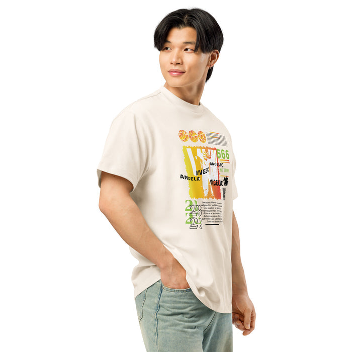 T-shirt boxy Angelic 666 blanc vintage profil droit