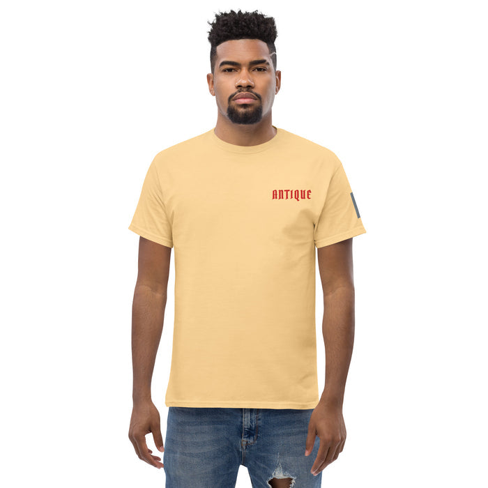 T-shirt Classique Antique Jaune Brume face - logo Antique sur la poitrine