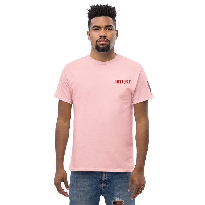 T-shirt Classique Antique Rose Clair face - logo Antique sur la poitrine