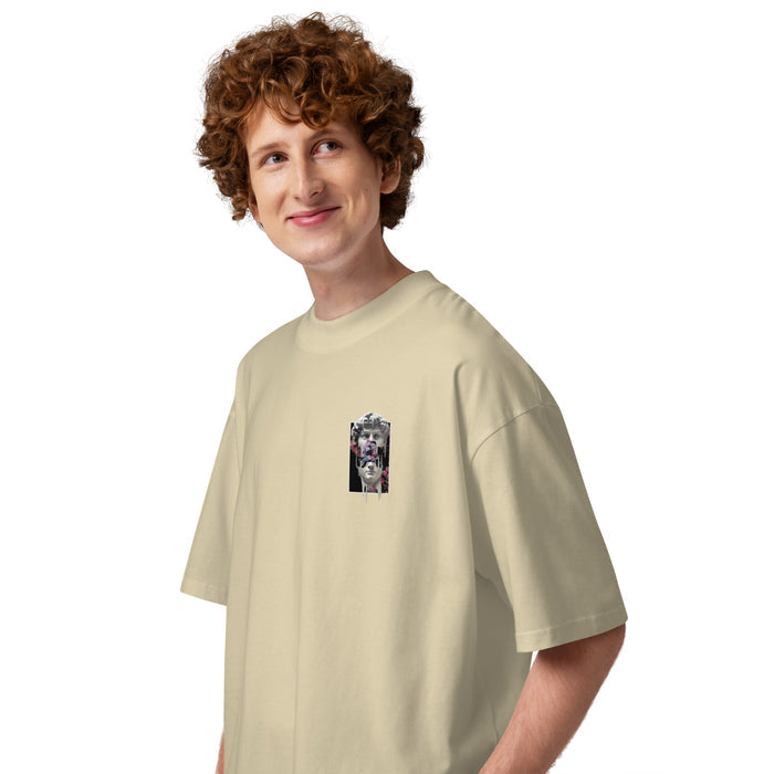T-shirt col montant Chaos Has Come Again Pierre profil gauche - coupe oversize streetwear