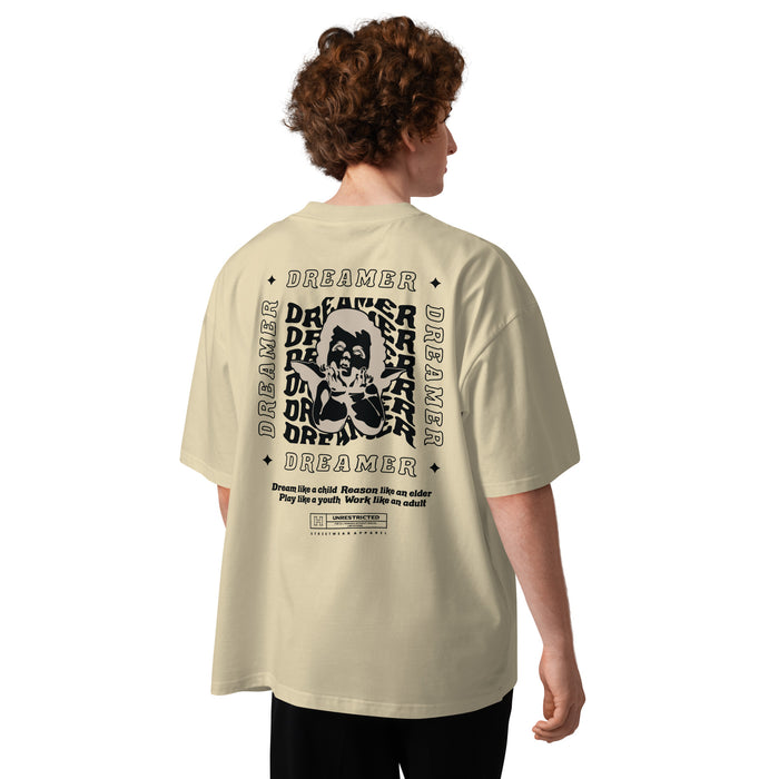 T-shirt col montant Dreamer 777 pierre dos - grand imprimé Dreamer visage rêveur
