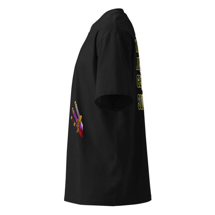 T-shirt col montant guerrier manga noir profil gauche