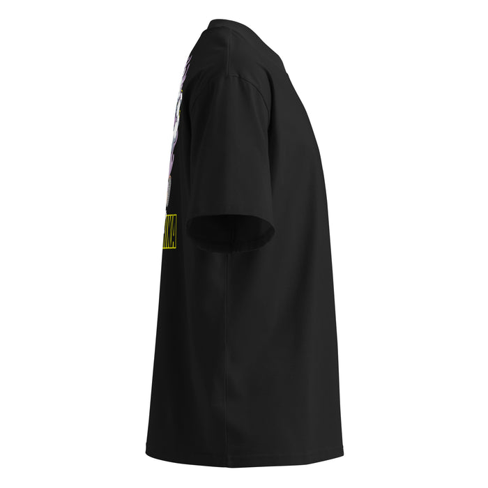 T-shirt col montant guerrier manga noir profil droit