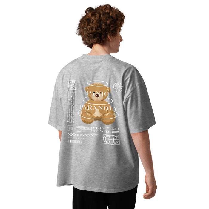 T-shirt col montant Panic Paranoia gris chiné dos - grand ourson Panic Paranoia
