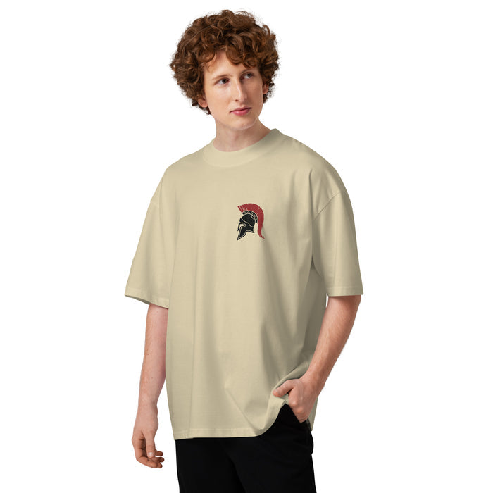 T-shirt col montant Secret Society pierre face - petit casque spartiate à la poitrine