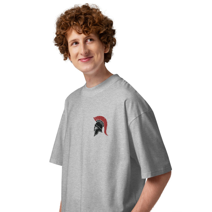 T-shirt col montant Secret Society gris chiné profil gauche