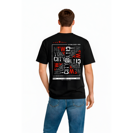 T-shirt noir New York City Typography – streetwear urbain