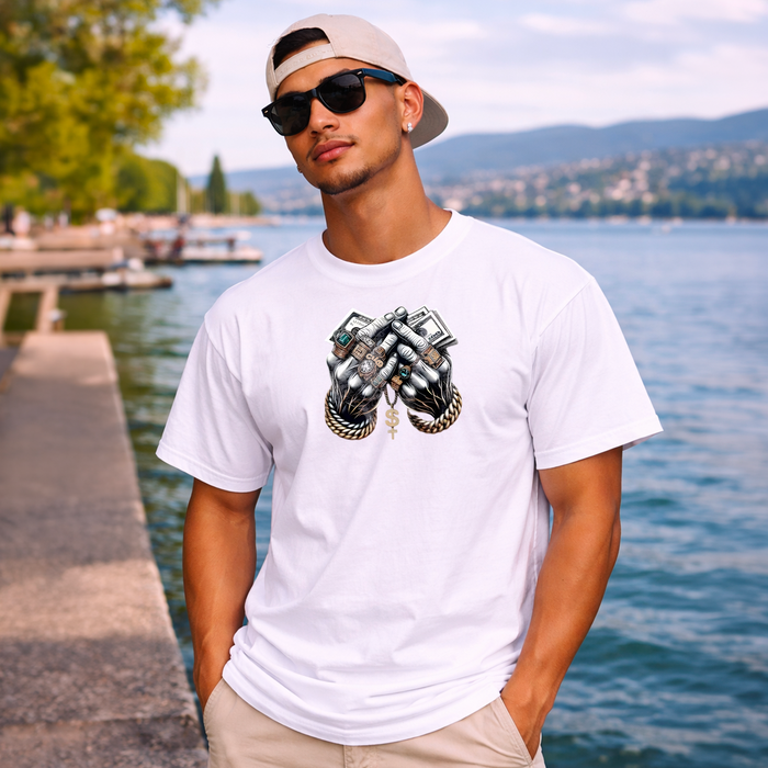 T-shirt Oversize Blanc “Gracias a Dios” – Design Money & Faith