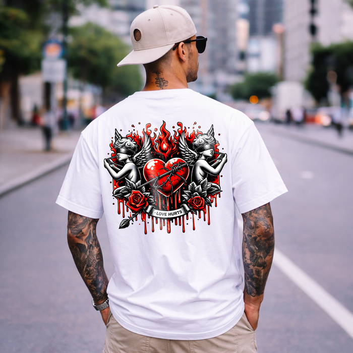 T-shirt oversize cœur rouge True Love Never Dies