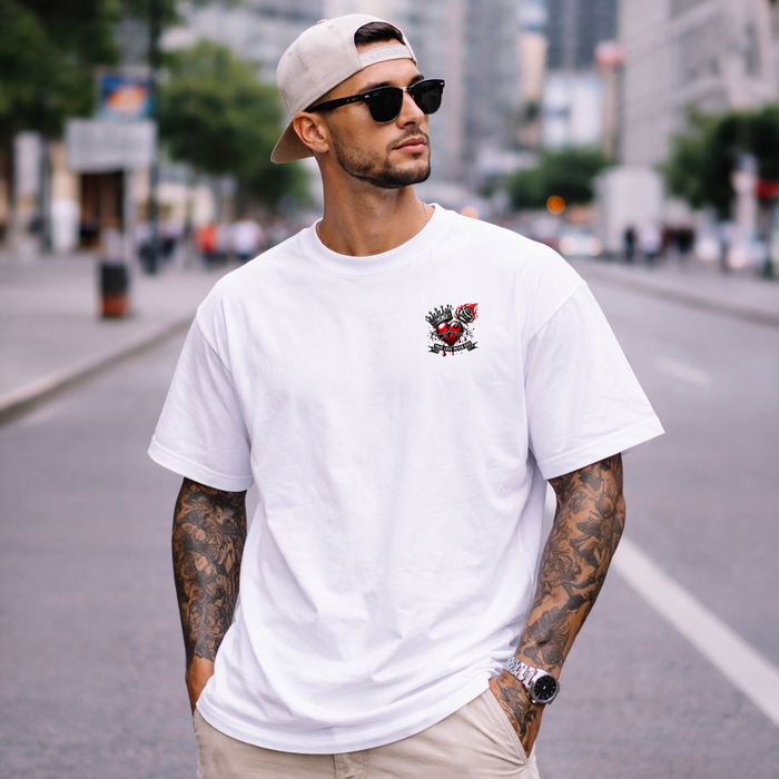 T-shirt oversize cœur rouge True Love Never Dies