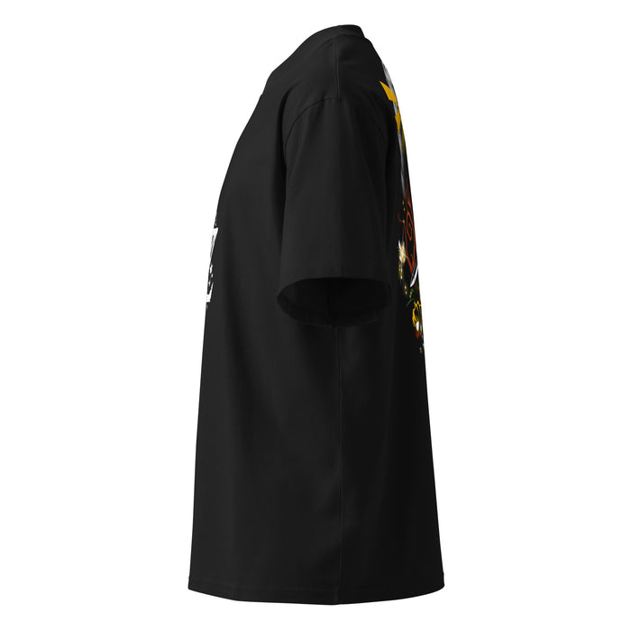 T-shirt oversize col montant gaming Noir profil gauche - détail imprimé au dos