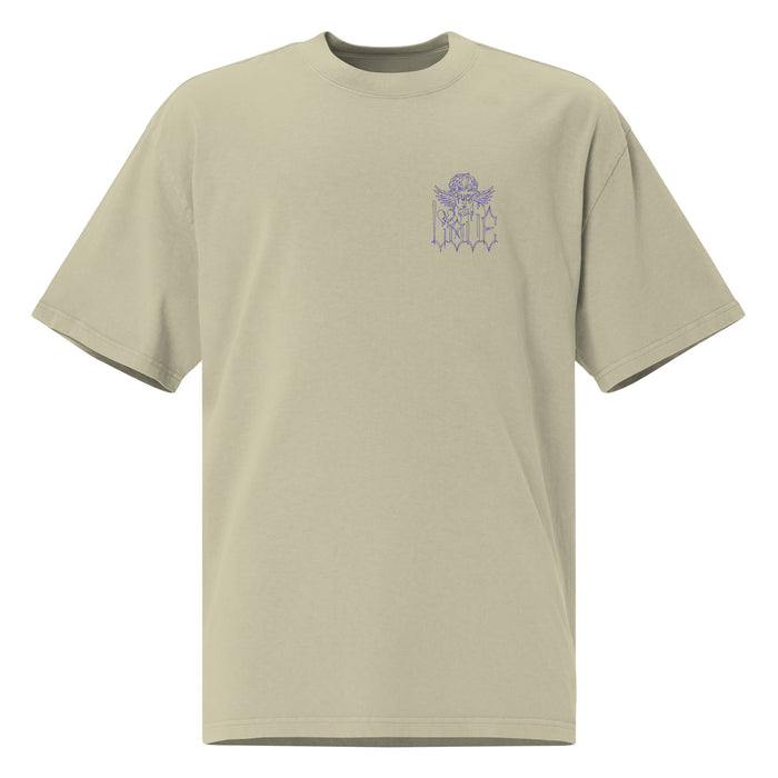 T-shirt oversize délavé The New Future Eucalyptus Délavé vue de face - imprimé chérubin à la poitrine