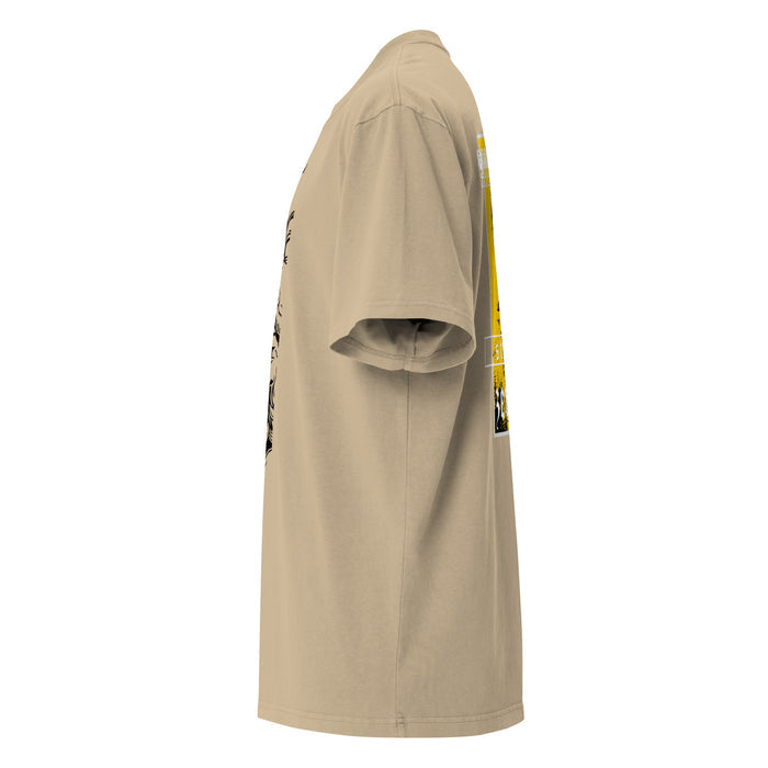 T-shirt oversize délavé Zeus God of All Gods Kaki Délavé profil gauche - coupe oversize streetwear