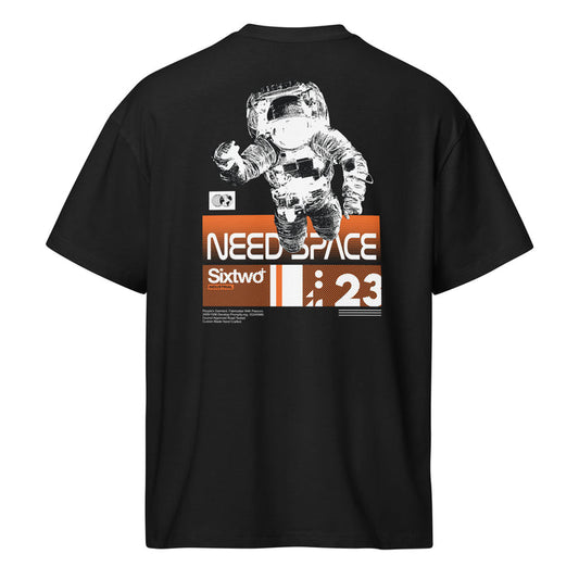 T-shirt Need Space astronaute noir dos - grand imprimé espace