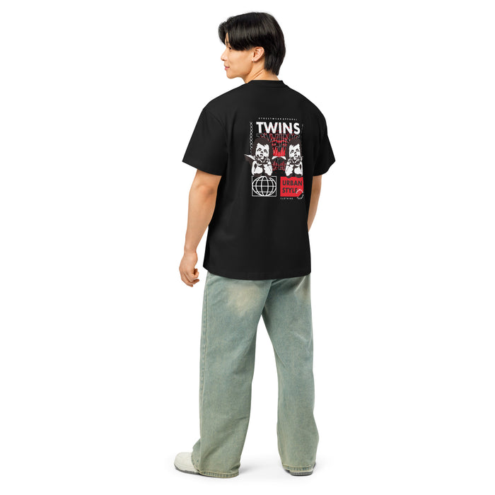 T-shirt Twins Urban Style noir dos - chérubins globe streetwear