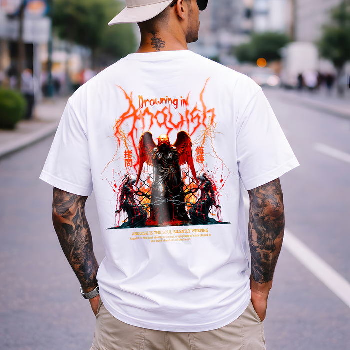 T-shirt oversize dark angel Drowning in Thoughts – streetwear