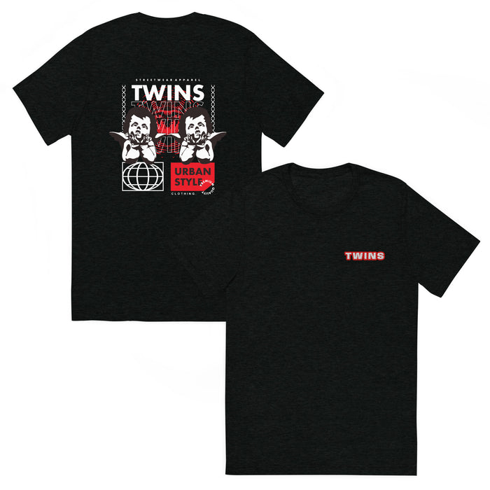 T-shirt Twins Urban Style noir - face et dos streetwear