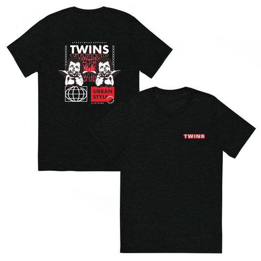 T-shirt Twins Urban Style noir - face et dos streetwear