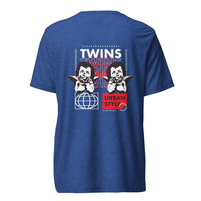 T-shirt Twins Urban Style bleu roi dos - chérubins streetwear