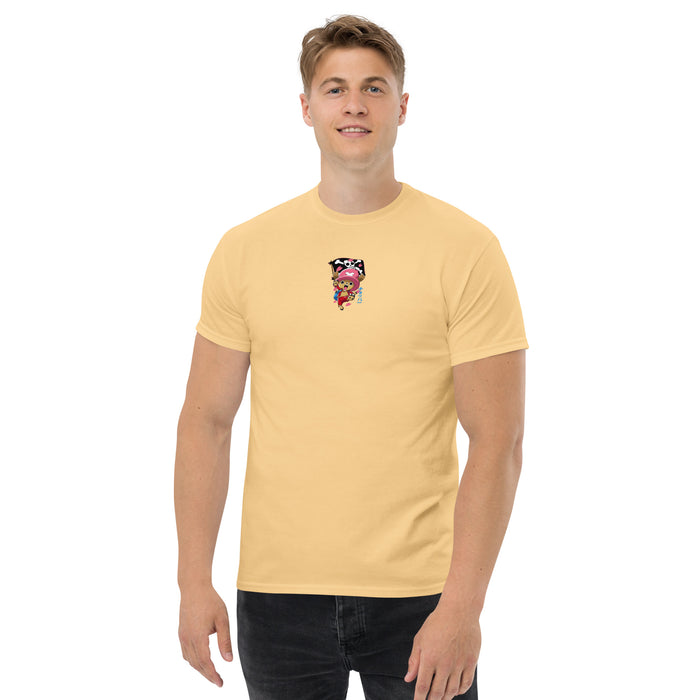 T-shirt manga streetwear jaune brumeux face - motif manga à la poitrine
