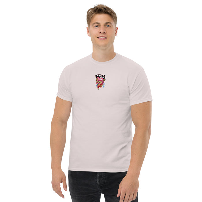 T-shirt manga streetwear gris givré face - motif manga à la poitrine