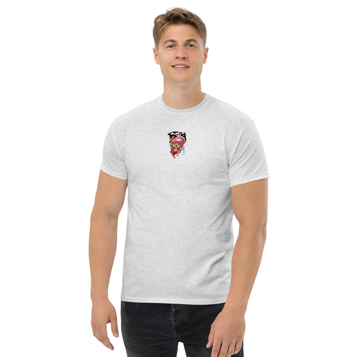 T-shirt manga streetwear gris pinchard face - motif manga à la poitrine