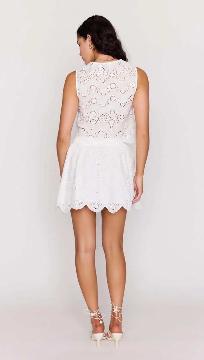 Tahlia Broidery Mini Skirt - White