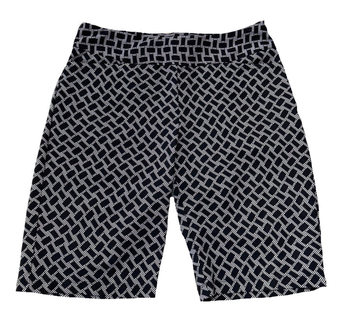 Tail White Label Pull-On Shorts Black & White Woven Pattern Size 14