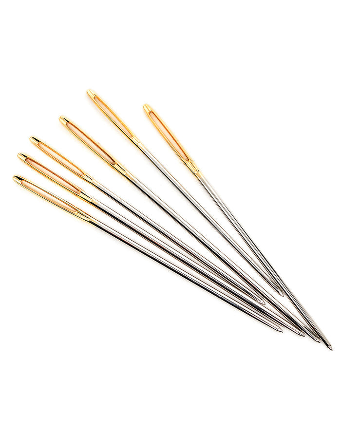 Tapestry Sewing Needles in glass tube, Gold Eye, Floral Arts and Crafts