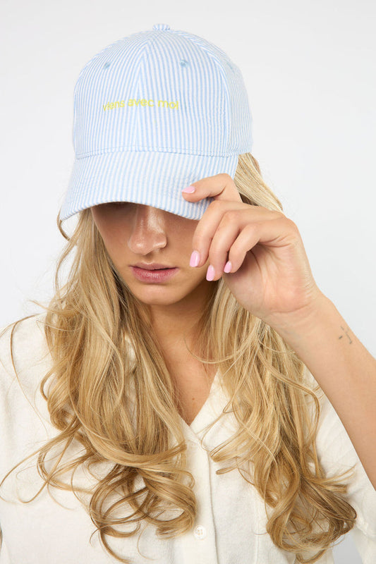 The Ball Cap - Blue Stripe / Yellow