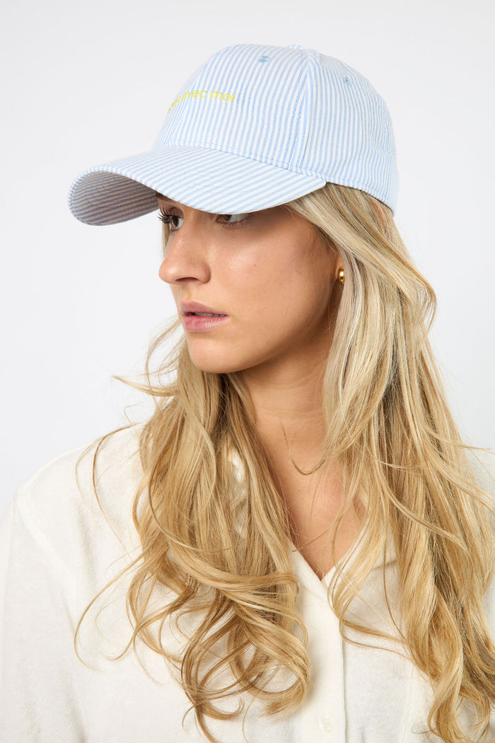 The Ball Cap - Blue Stripe / Yellow