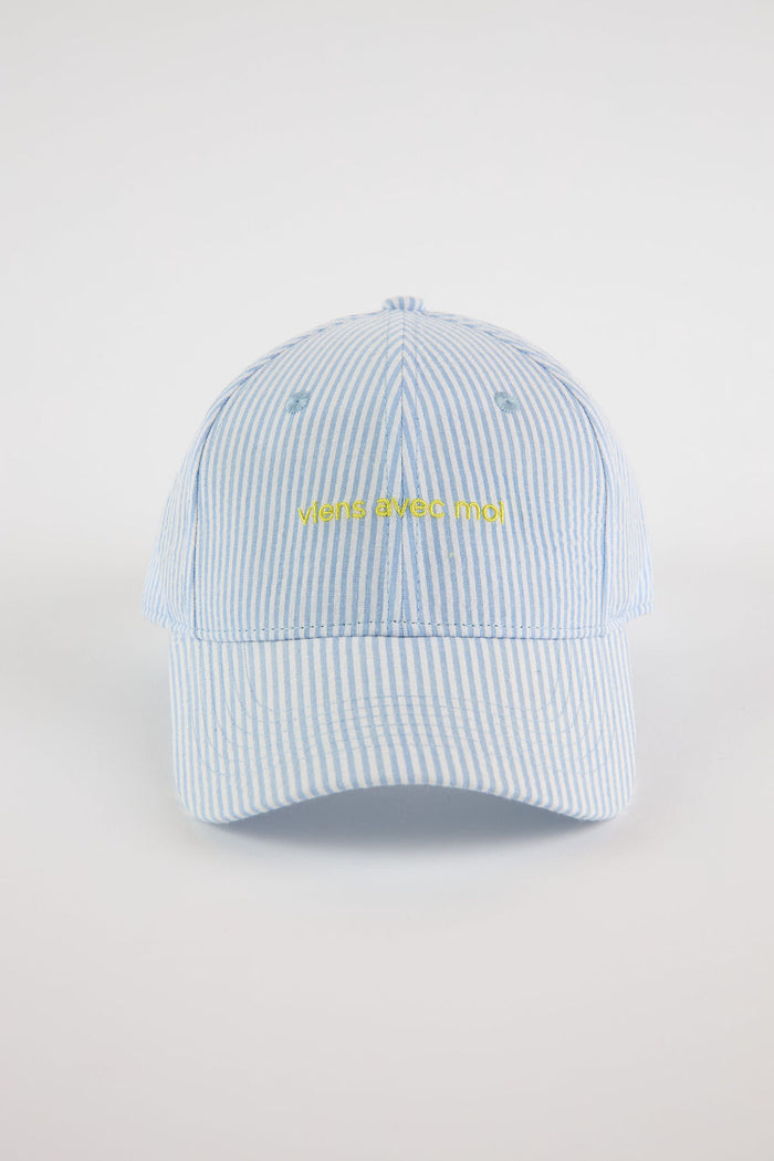 The Ball Cap - Blue Stripe / Yellow