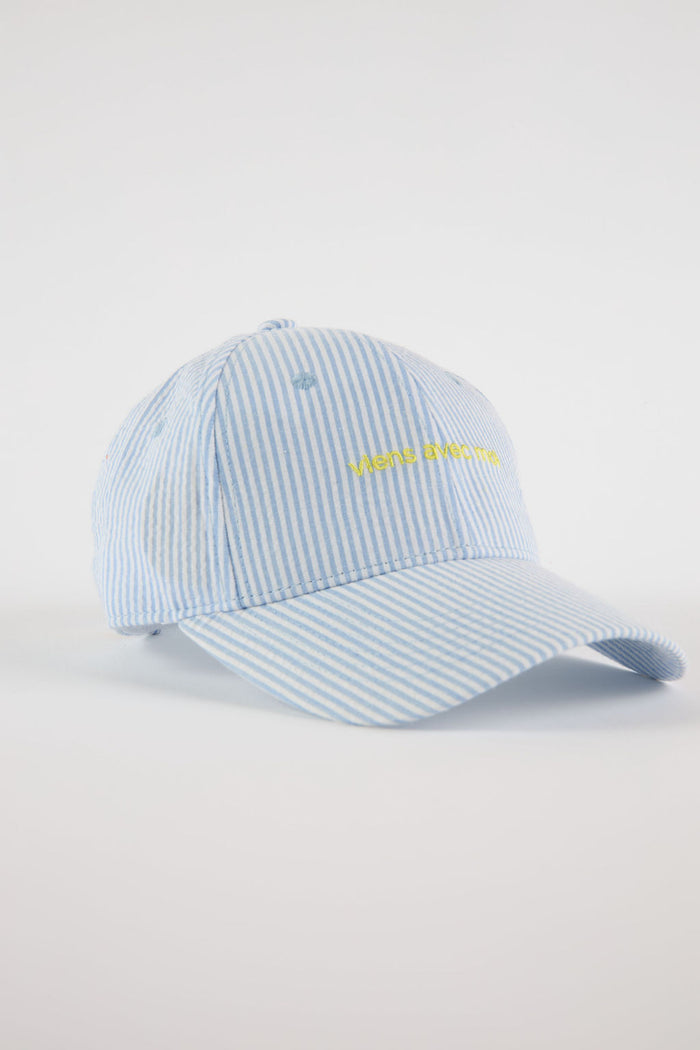 The Ball Cap - Blue Stripe / Yellow